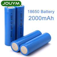 True Capacity 100% New Original 18650 Battery 3.7V 2000mAh 18650 Rechargeable Lithium Batteries