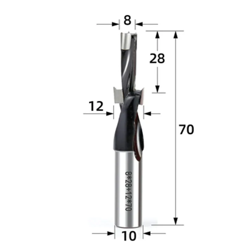 Left Right Rotation Woodworking Step Drill Countersink Router Bit  70mm Bits Router Bit Row Drilling Two Flute Wood Hole Cutter