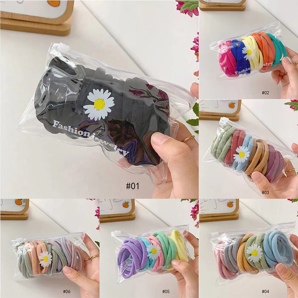 Lovely Rubber Hair Bandas para Mulheres, Ponytail Titular, Corda de Cabelo, Laços Acessórios, Meninas, 25Pcs por Saco