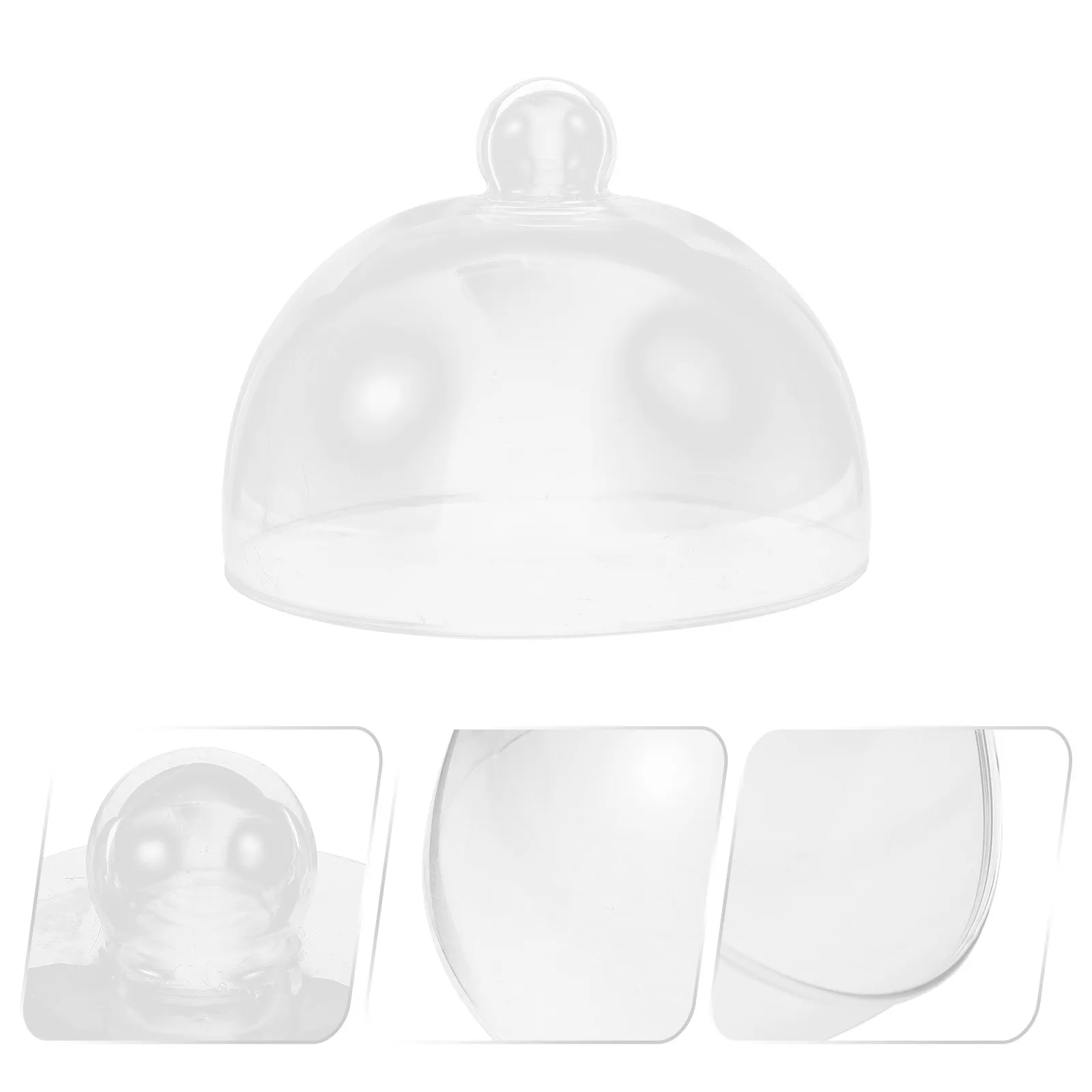 1Pcs Crystal Clear Glass Cake Cover Dome for Fresh Food Storage Snack Cupcake Fruit Protection Wedding Buffet Party Kitchen