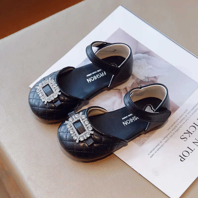 

Girls' Sandals Children's Rhinestones Versatile Solid Toes Wrapped Sweet Princess Casual Shoes Soft Kids Fashion Korean Style