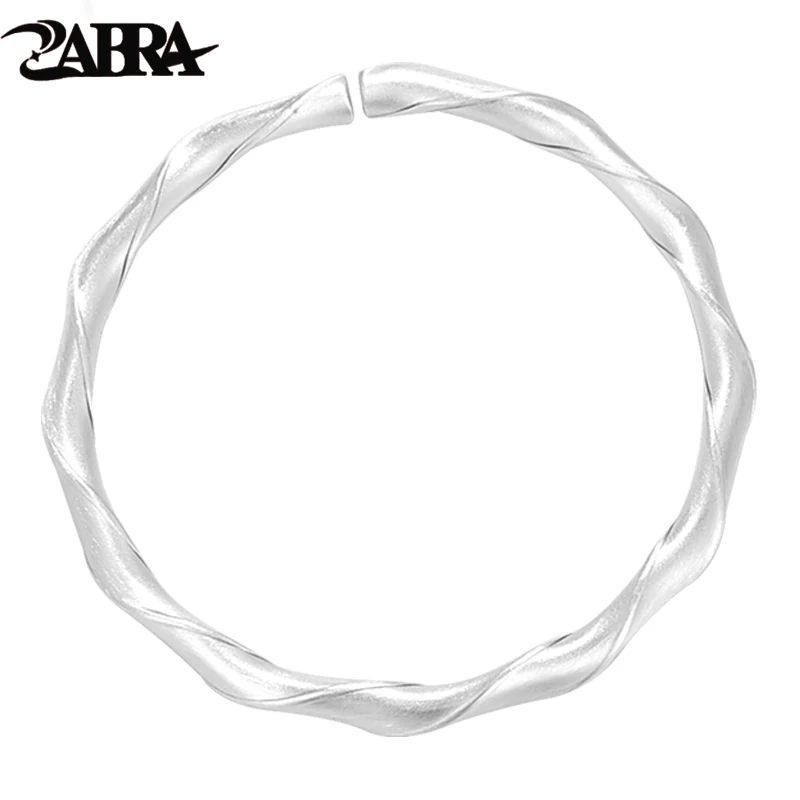 

ZABRA 9999 Sterling Silver Mobius Ring Bracelet for Couples, Plain Ring Full Silver Bracelet, Valentine's Day Present