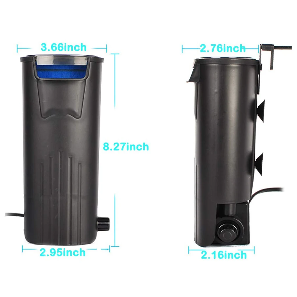 Aquarium Filter 5W Low Water Level Reptile Filter Waterfall Plastic Cleaning Water Pump, EU Plug