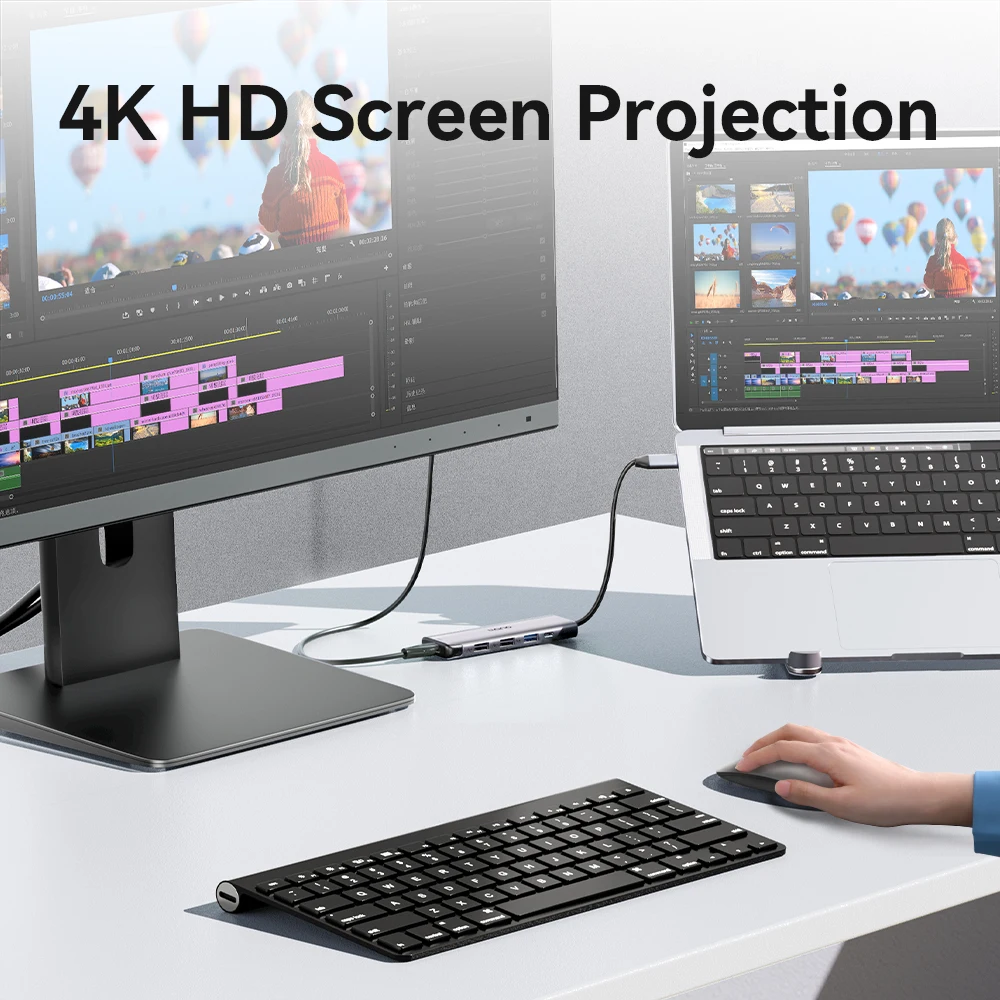 Llano แท่นวางมือถือแสดงผล4K typec เป็น HDMI 2.1 HD สำหรับ4K3 0/60HZ 2K ตัวแปลงสำหรับแท็บเล็ตแล็ปท็อปโปรเจคเตอร์