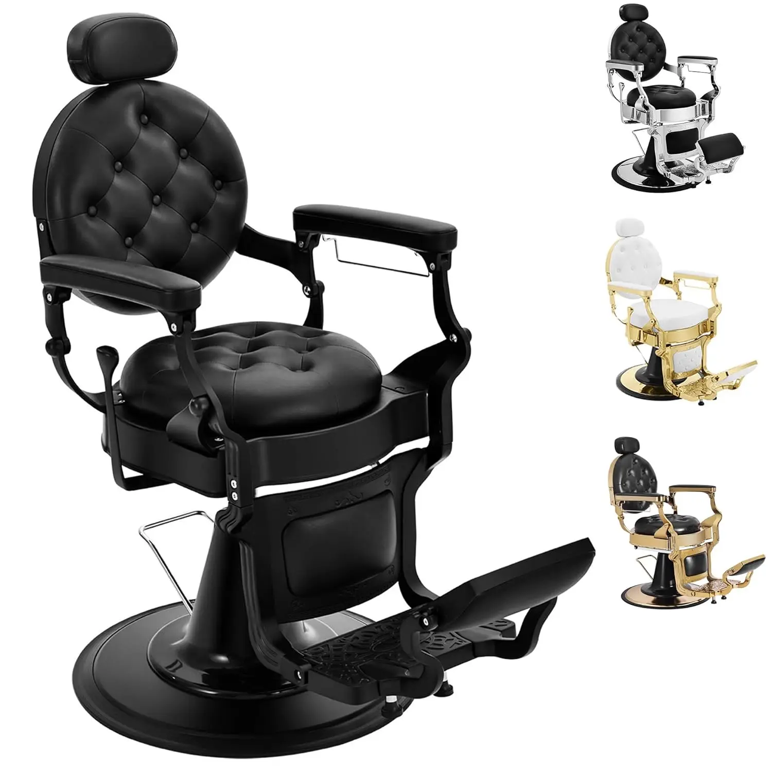 

Black Heavy Duty Hydraulic Reclining Barber Chair for Salon Spa Shampoo Tattoo Pedicure, Customized