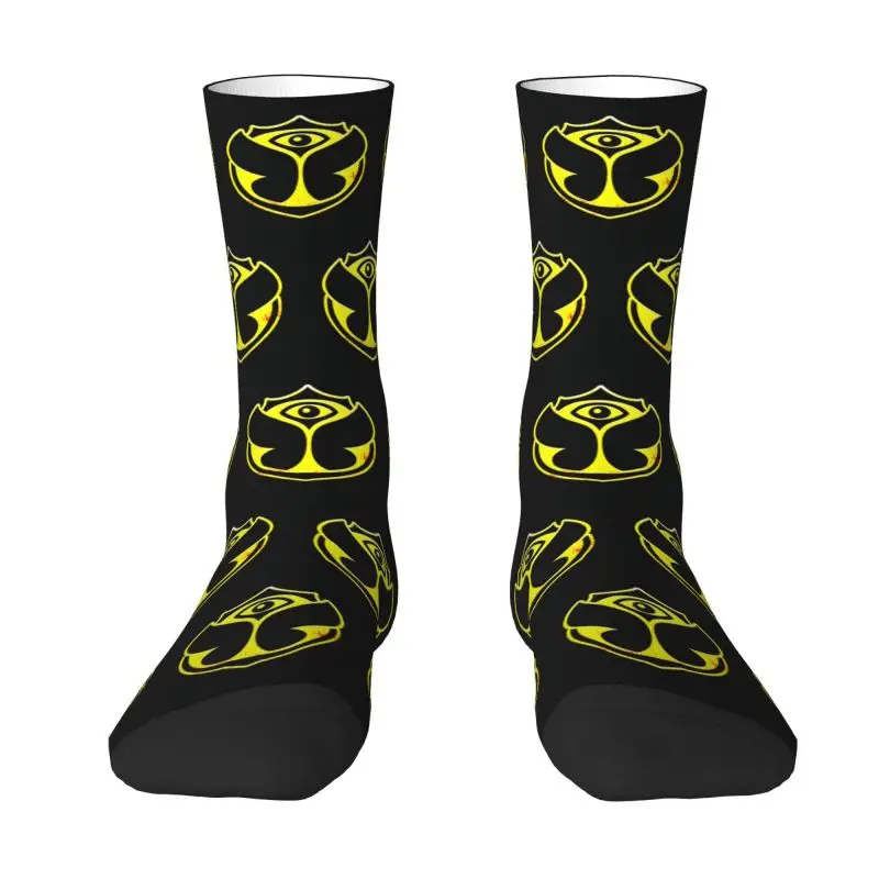 Cool Mens Tomorrowland Dress Socks Unisex Breathbale Warm 3D Printed Belgian Electronic Dance Music Festival Crew Socks