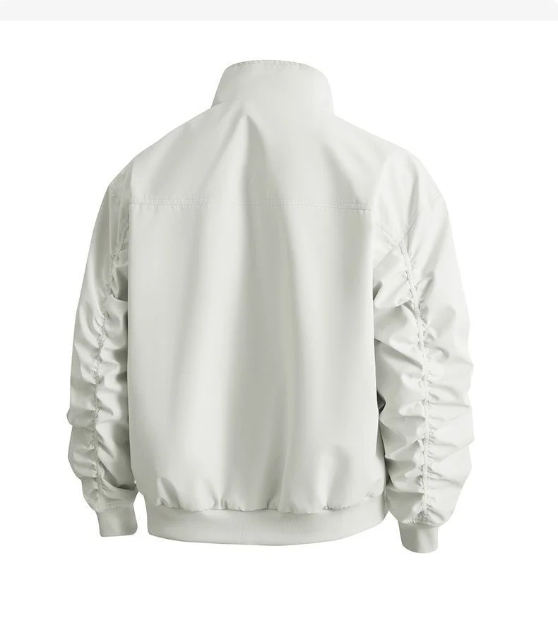 Chaqueta de Moda Y2K para Hombre, Estilo Aviador, Cálida, con Forro de Piel Natural, Estilo Americano, Blanca, Réplica Original, Prenda Exterior para Hombre