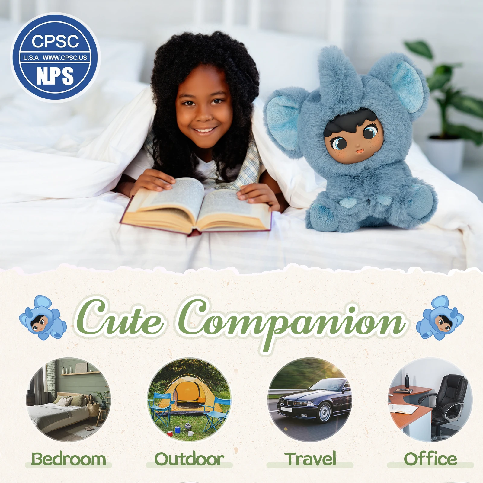 モリスモス ふわふわトランクス 象のぬいぐるみ ギフトボックス入り、子供と大人のための象の玩具、柔らかいシリコンを使用した可愛いぬいぐるみ