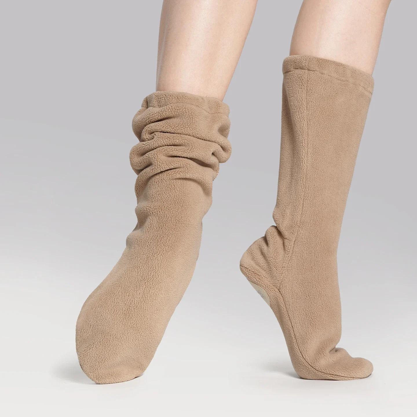 Winter Warm Ballet Boots Women High Top Fleece Lined Dance Shoes Non-Slip Soft Sole Practice Shoe