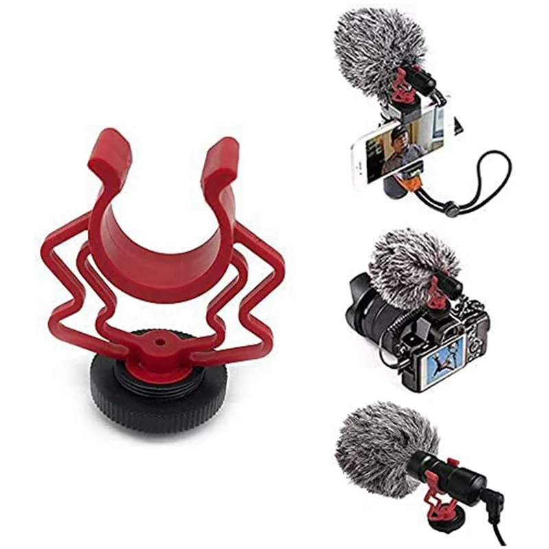 Y19A 4PCS Universal Microphone Wavy Shock Mount Adapter Plastic Microphone Bracket Mount Replacement For Boya By-Mm1