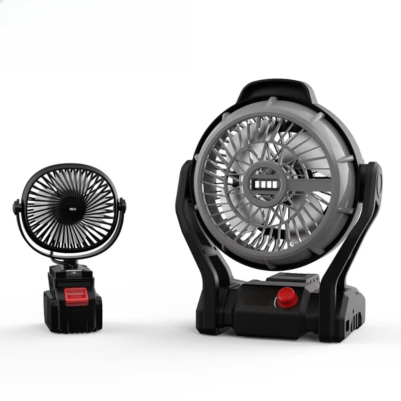 21V rechargeable electric fan for outdoor camping, dormitory, fishing, small portable AC lithium battery dual-use fan