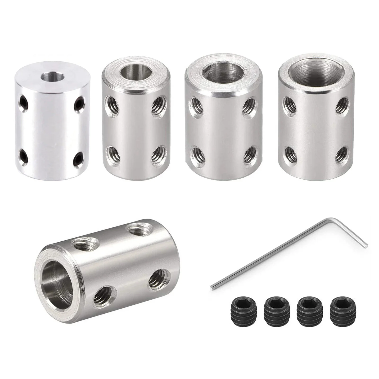 1pcs 45# Steel Shaft Coupling 3/4/5/6/6.35/7/8/10/12mm Coupling Set Screwr For 3d Printers, Motor Accessories