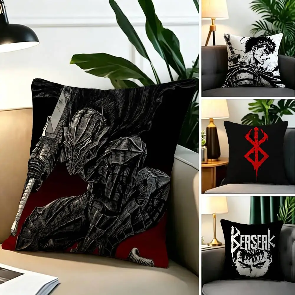 Classic Anime B_Berserk  Pillow Case Square Double-Sided Sofa Cushion Cover Bedroom Bedside Pillow