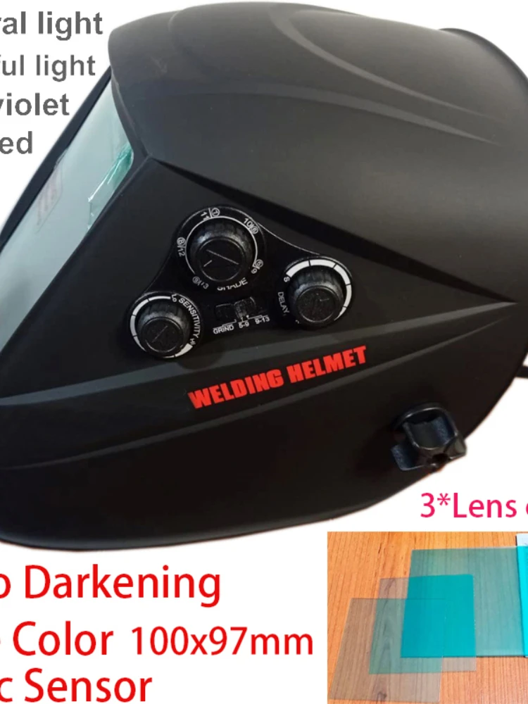 Professional Protective Welding Helmet Automatically Darkening Soldering Mask True Color Welder Cap 4 Arc Sensor for TIG MIG MMA