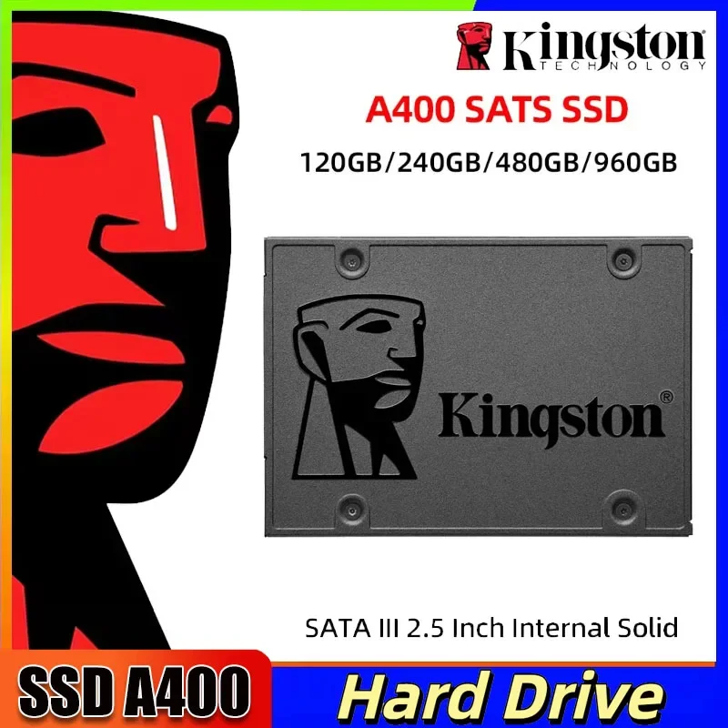 Unidad de estado sólido interna Kingston A400 de 120 GB, 240 GB, 480 GB, 960 GB, 2,5 pulgadas, SATA III, SSD, disco duro HD para portátil y computadora de escritorio