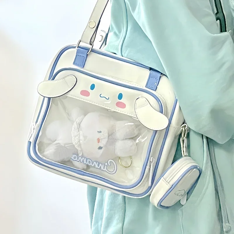 Kawaii Cinnamoroll Messenger Bag MINISO Cartoon Kuromi  Anime Fashion Simple Commuting Bag Handbag Children\'s Birthday Gift