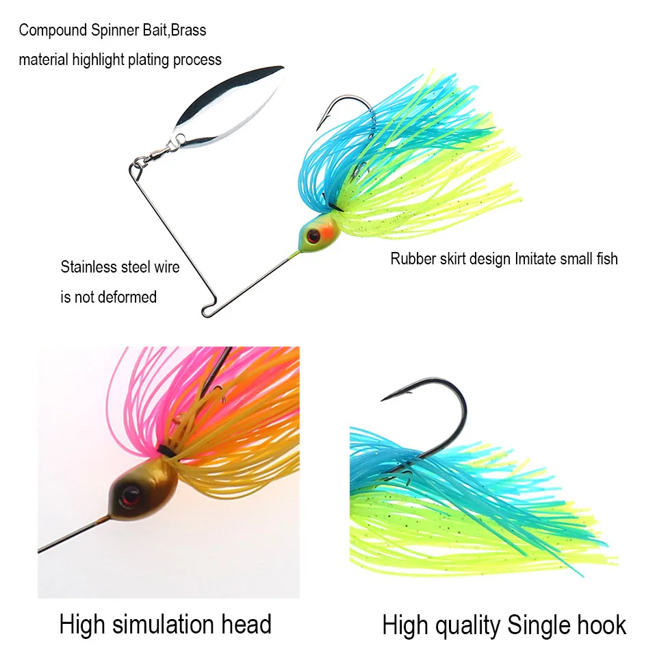 HISTOLURE Spinner Köder 7g 10g Draht Köder Buzzbait Metall Löffel Jig Angelköder Spinnerbait Swimbait Bass – Detail 3