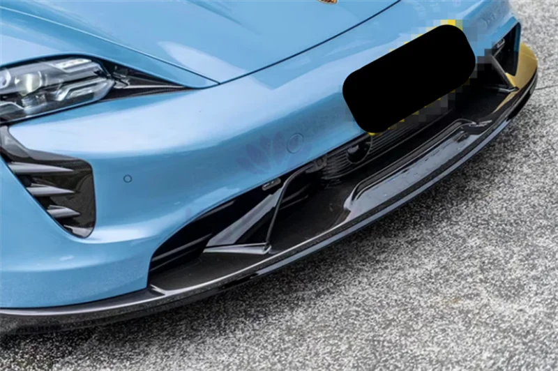 Upgrading for Porsche Taycan to a High-quality Carbon Fiber THT Style Carbon Fiber Front Lip Body Kit