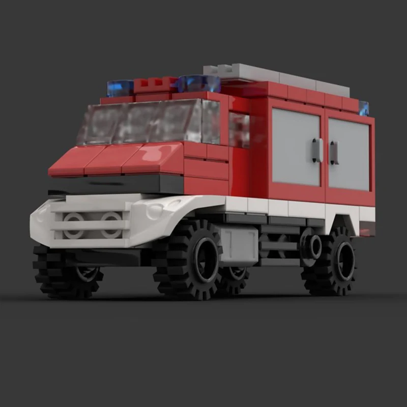 Urban Rescue Vehicles Model MOC Building Bricks Unimog Fire Truck Modular Technology Children Holiday Gifts Assemble Toys Suit