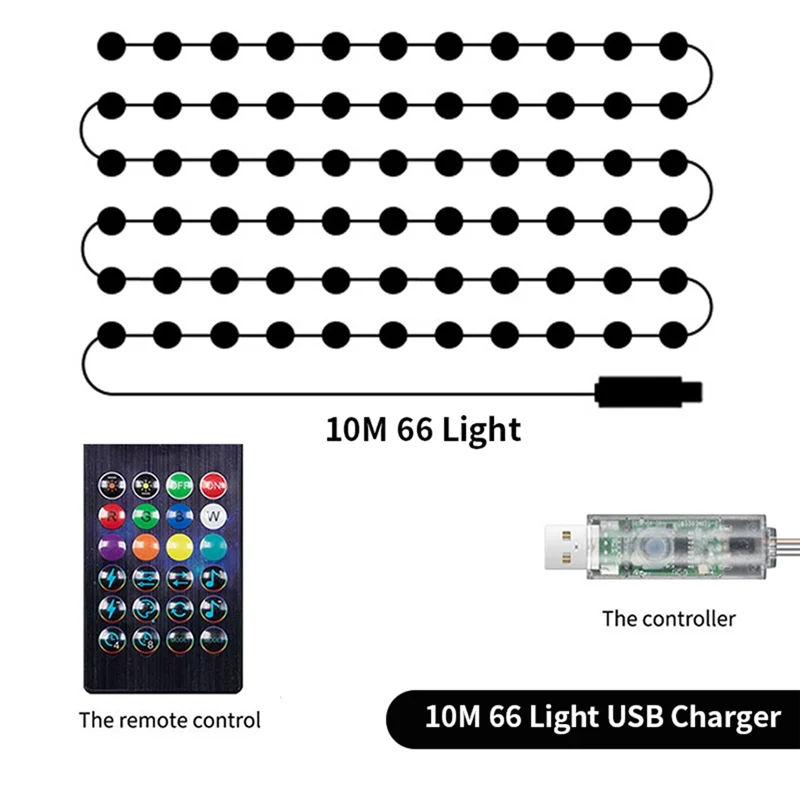 A07F-Smart LED RGB String Light Outdoor Decoration DIY Home Decor String Lights Lamp Waterproof Night Light Camping Light