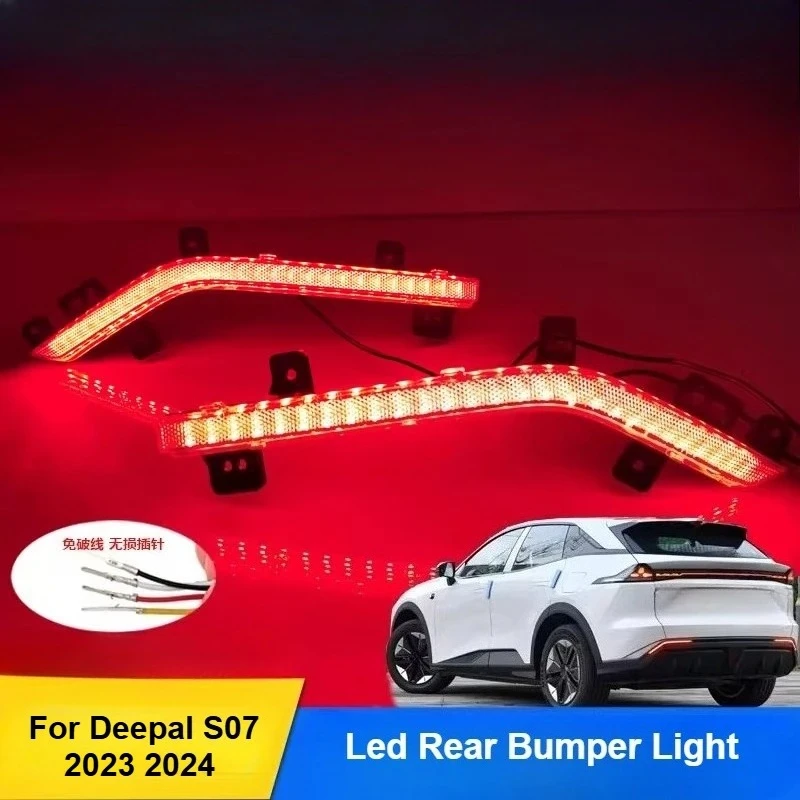 For Changan Deepal S07 2023 2024 Rear Bumper Relfector Light Led Flowing Turn Signal Lamp Rear Fog Light Modification Accessory