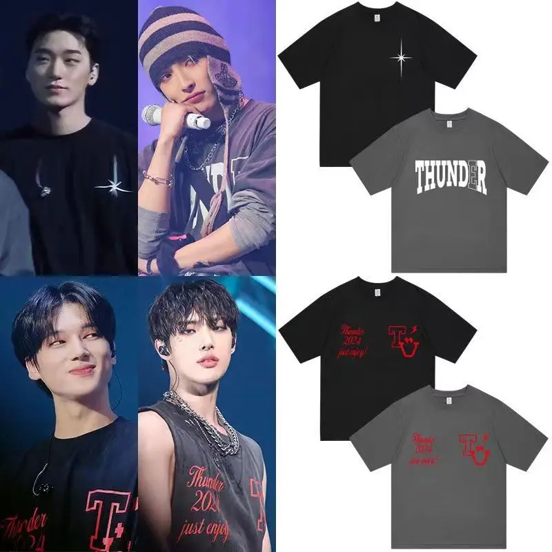 Kpop ATEEZ 2024 TOWARDS THE LIGHT WILL Man/Women Harajuku T-shirt Round Neck Short Sleeve Casual Unisex Streetwear COTTON Top