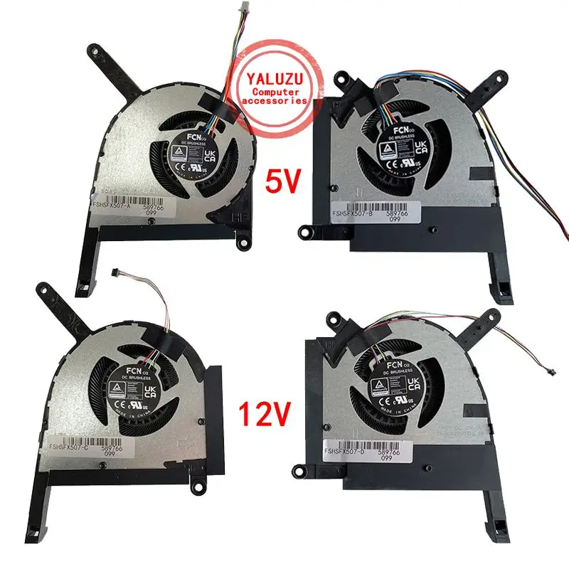 

New Laptop CPU GPU Cooling Fan For ASUS TUF Gaming F15 FX507 FX507Z FX507ZM FA507R FA507RE FA707R FA707RR FX707Z 12V 5V