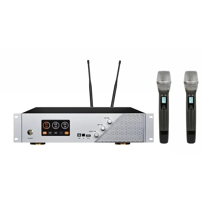 for Berase MX-450 4 Channel Power Karaoke Amplifier Touch Screen Amp with Wireless Microphone Home Audio System
