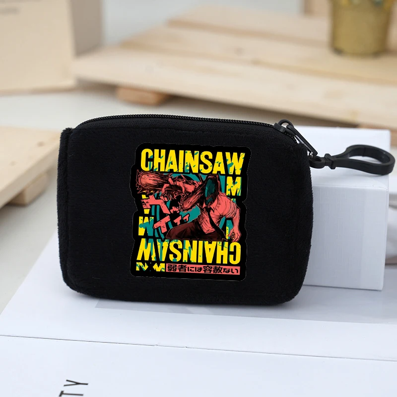 Chainsaw Man Pluche Portemonnee Cartoon Animatie Figuur Mini Portefeuilles Pochita Creatieve Rugzak Hangers Mode Kleine Opbergzakken