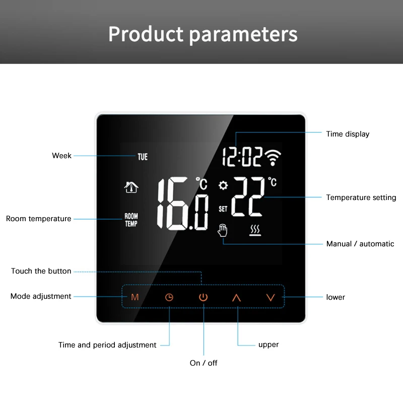 

Tuya WiFi Smart Thermostat Temperature Controller for Electric floor Heating,Water/Gas Boiler Voice Work for Home