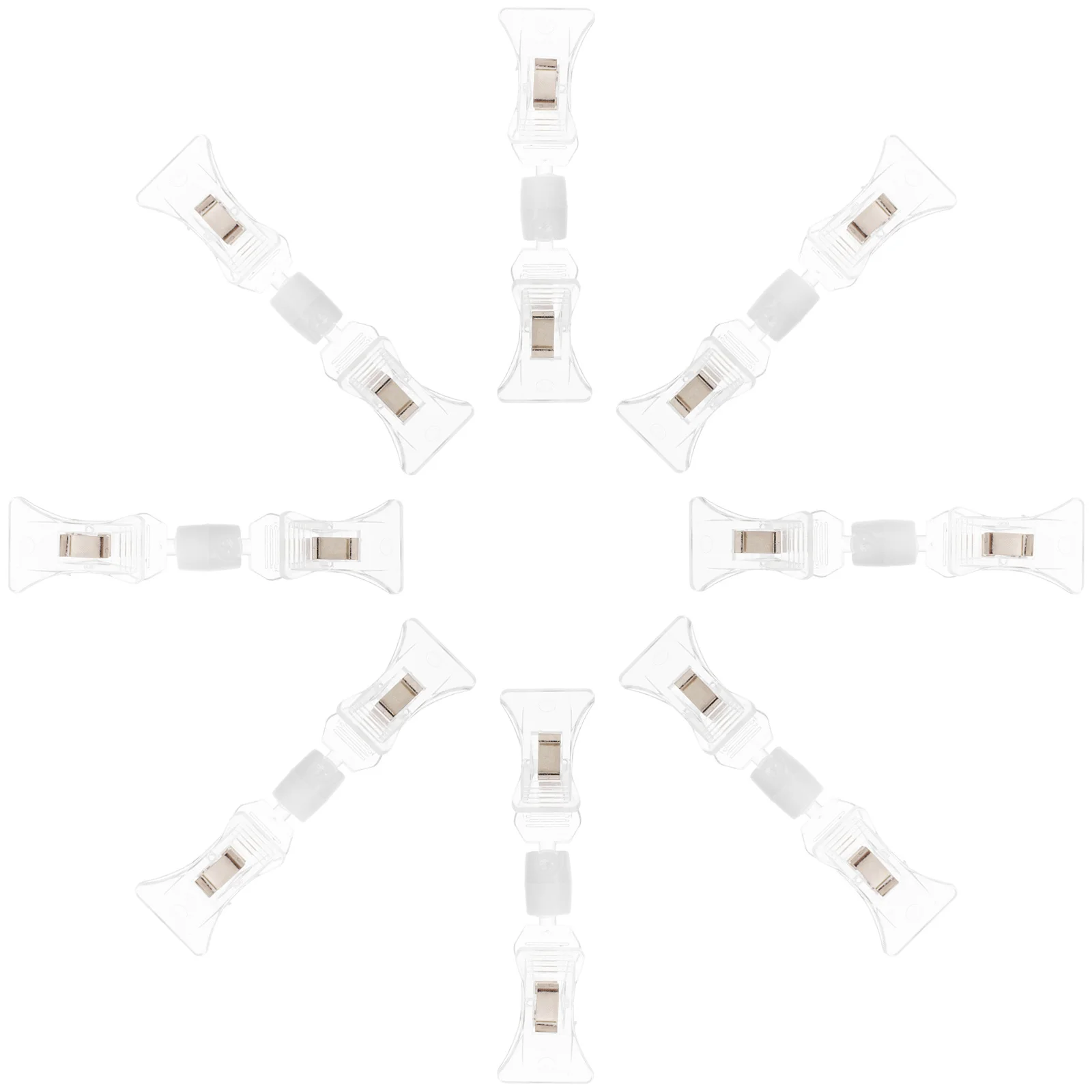 

8Pcs Clear Sign Clips Clip on Sign Holder Double Sided Rotatable Price Tag Holder for Retail Store Merchandise Display