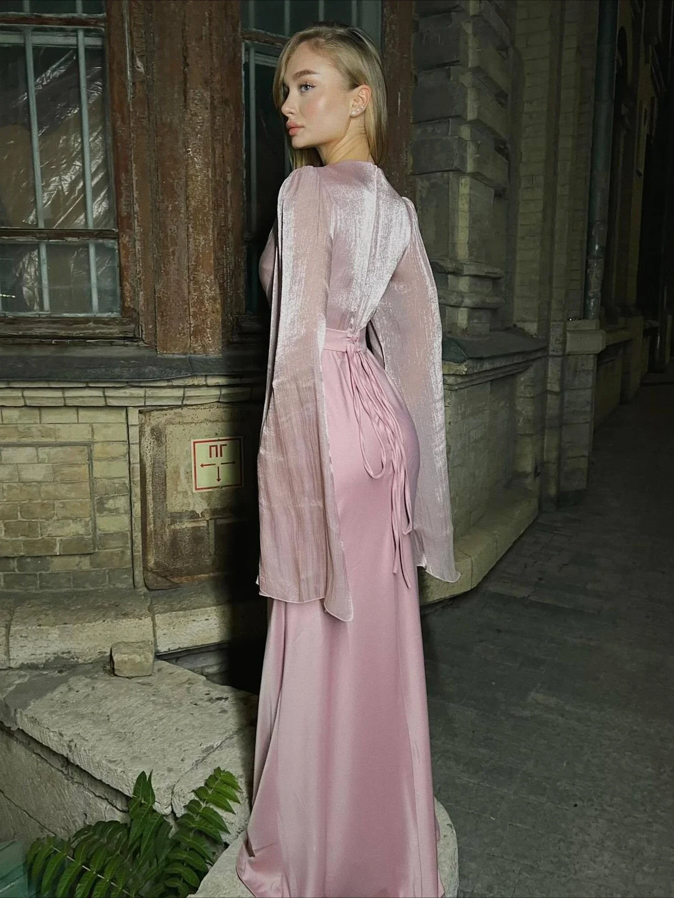 عباية عربية إسلامية للنساء فستان طويل أنيق عبايات المغرب قفطان صيفي بأكمام مقسمة فستان ماكسي للحفلات الرمضان 2026 #5