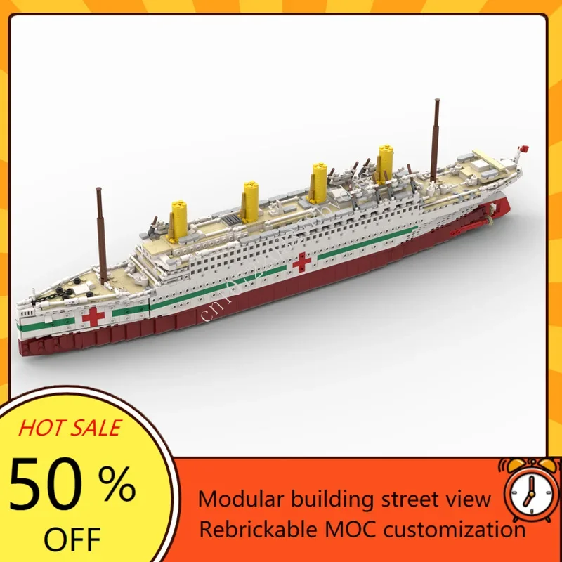 2605PCS MOC HMHS Britannic 1:400 Ship Custom Puzzles Warship Model Technical  Set DIY Assembly Creative Kid Toy Xmas Gift