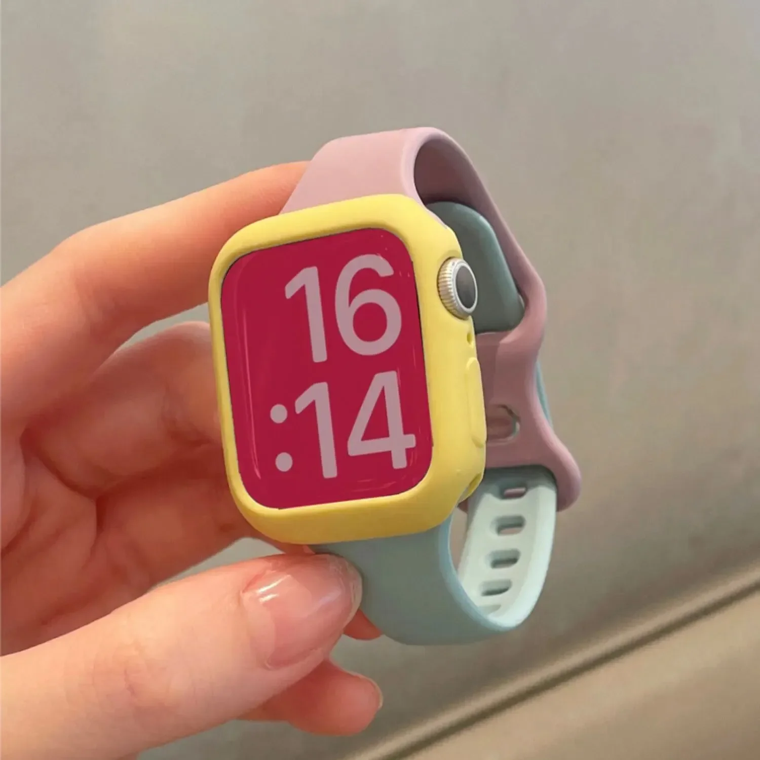 케이스 + Apple Watch 밴드 용 실리콘 스트랩 46mm 42mm 10 9 8 7 41 45 49mm IWatch 시리즈 6 SE5 4 3 2 1 38 42MM 용 스포츠 시계 밴드