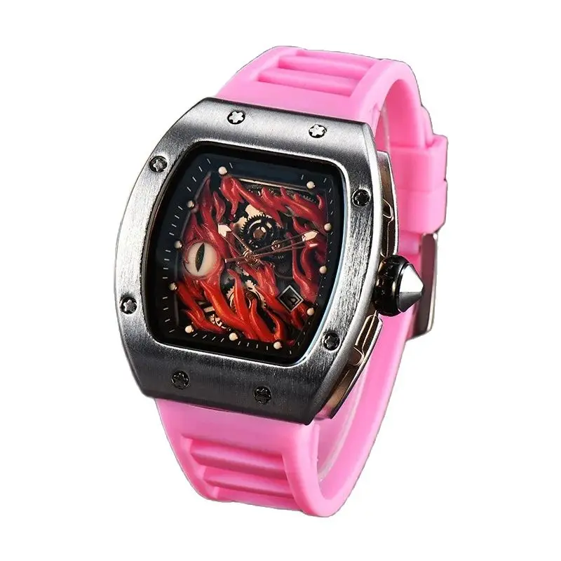 

New Quartz Watch Devil's Eye Flywheel Luminous Waterproof Watch, Skeleton Luminous Trendy Couple Watch