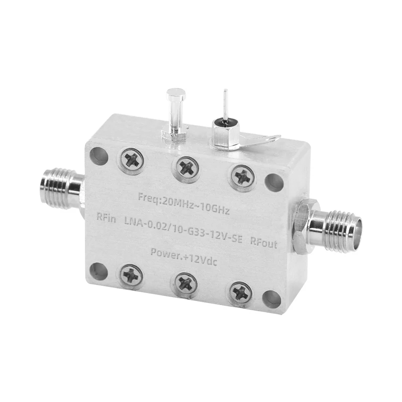 LNA Low Noise Amplifier Module 33dB Gain High Linearity 0.02-10GHz for Signal Boosting