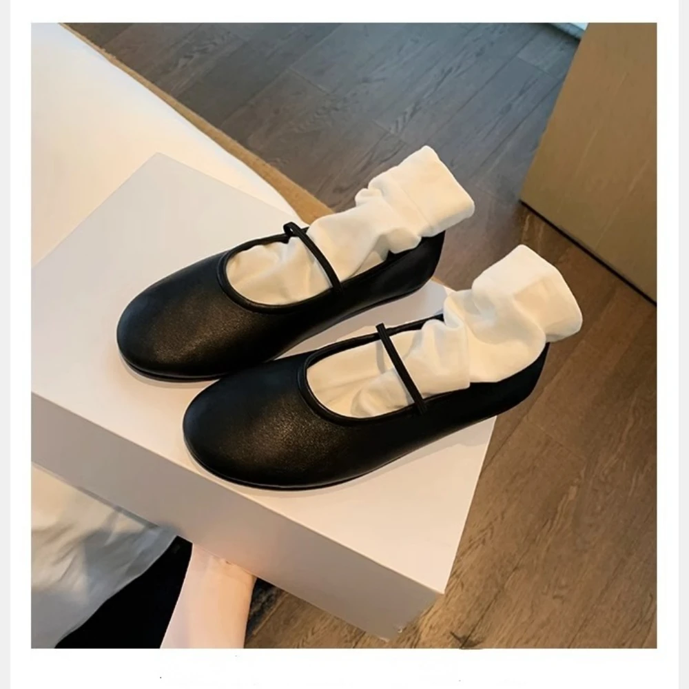 

Мягкие балетки без шнуровки на плоской подошве с одним ремешком. Высококачественные деловые женские туфли из овчины. Обувь Мэри Джейн. Подарок на праздник.