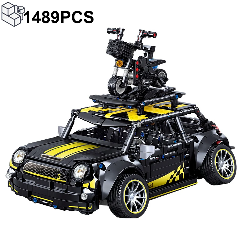 

1489PCS Technical F56 Hella Flush Wide-body Modified Car Building Blocks Creative Vehicle Assemble Bricks Toys Gifts For Boys