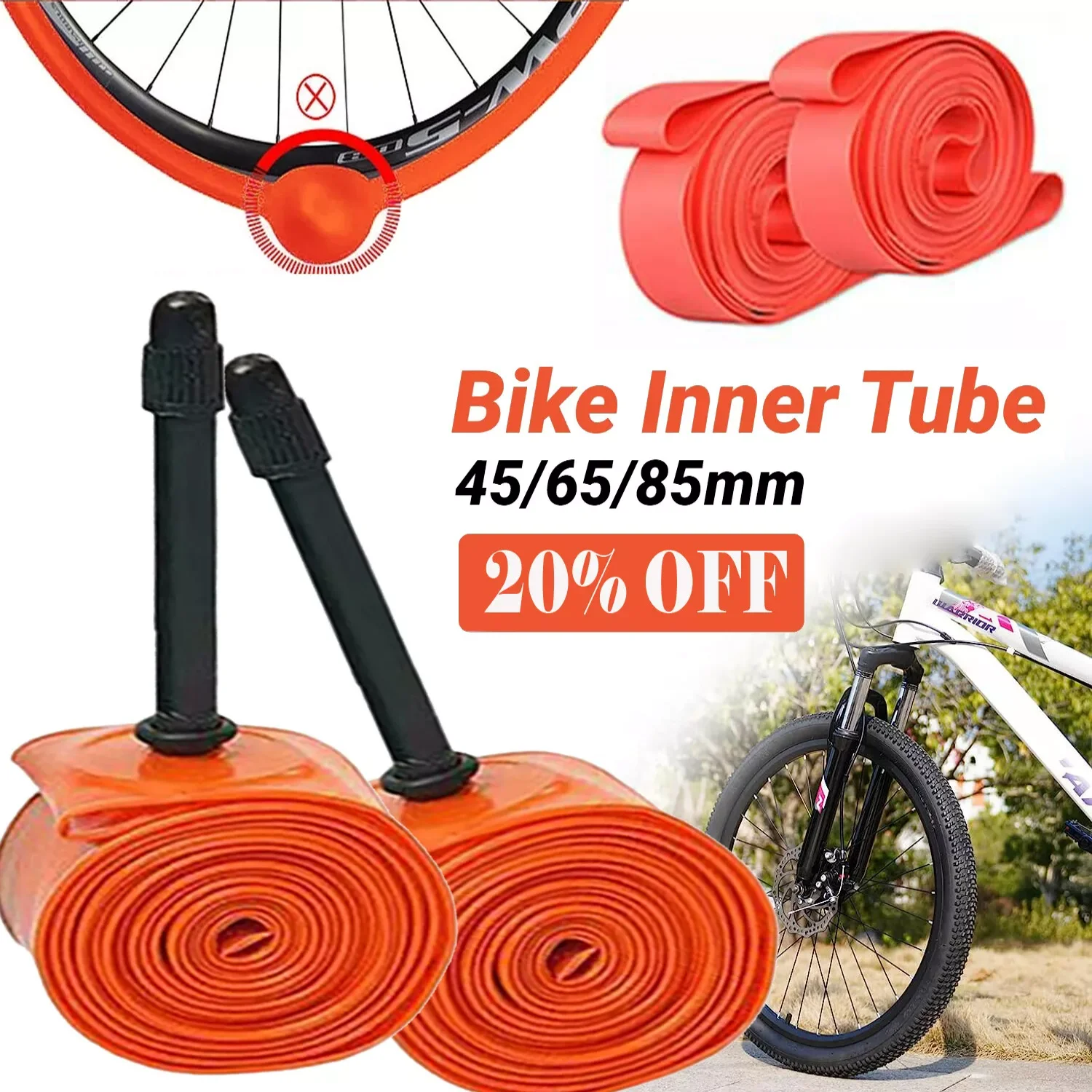 Nuevo tubo interior ultraligero de TPU para bicicleta 700x18/32C bicicleta SV 45/65/85mm 28g