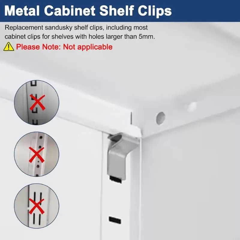 Strong Metal Shelf Clip Reliable Locking Mechanism Cabinet Reinforcement 10pcs 