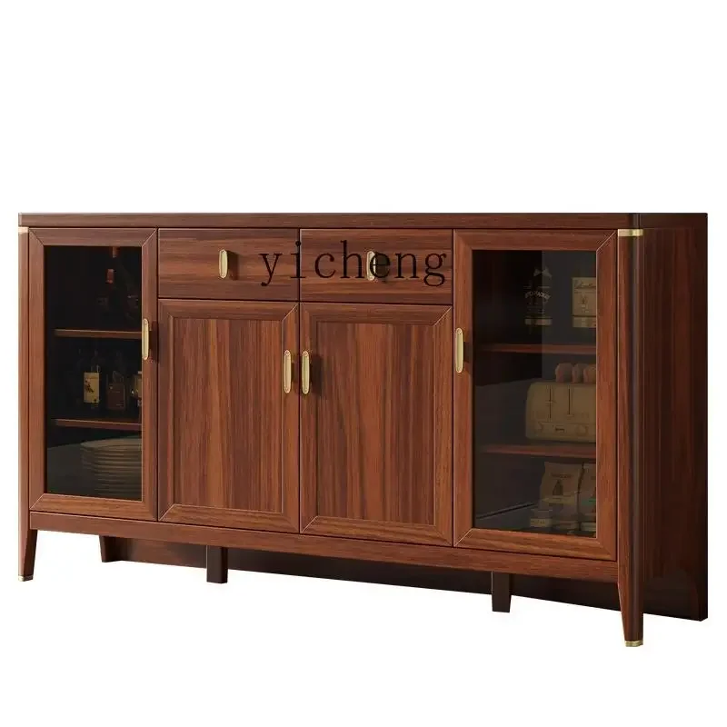 Zz all solid wood dining side cabinet, household interior integrated storage against the wall, tea kitchen storage cabinet