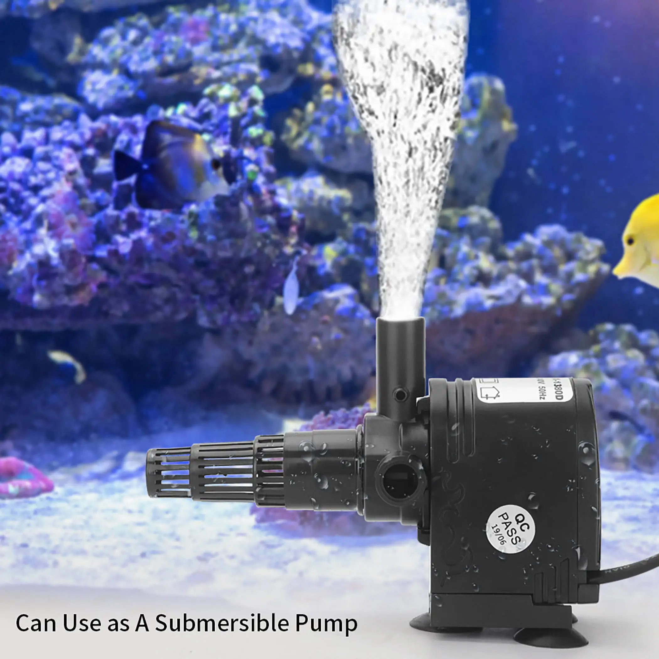 220V 3in1 Multi-function Submersible Water Pump Filtration Aquarium Circulating Perfect for Ponds Fountains Fish Tank - HX