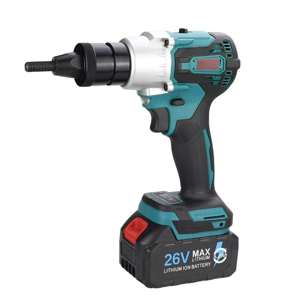 Brushless Electric Pull Nut Gun 21V Rechargeable Automatic Rivet Nut Gun Rivet Gun Cap