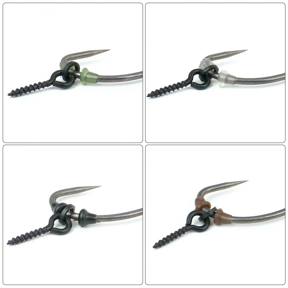 Hirisi AH035 100 Stück Gummihakenstopper für Pop-Up Boilie Karpfenhaar-Rig & Chod-Rig Terminal Tackle Zubehör – Detail 7