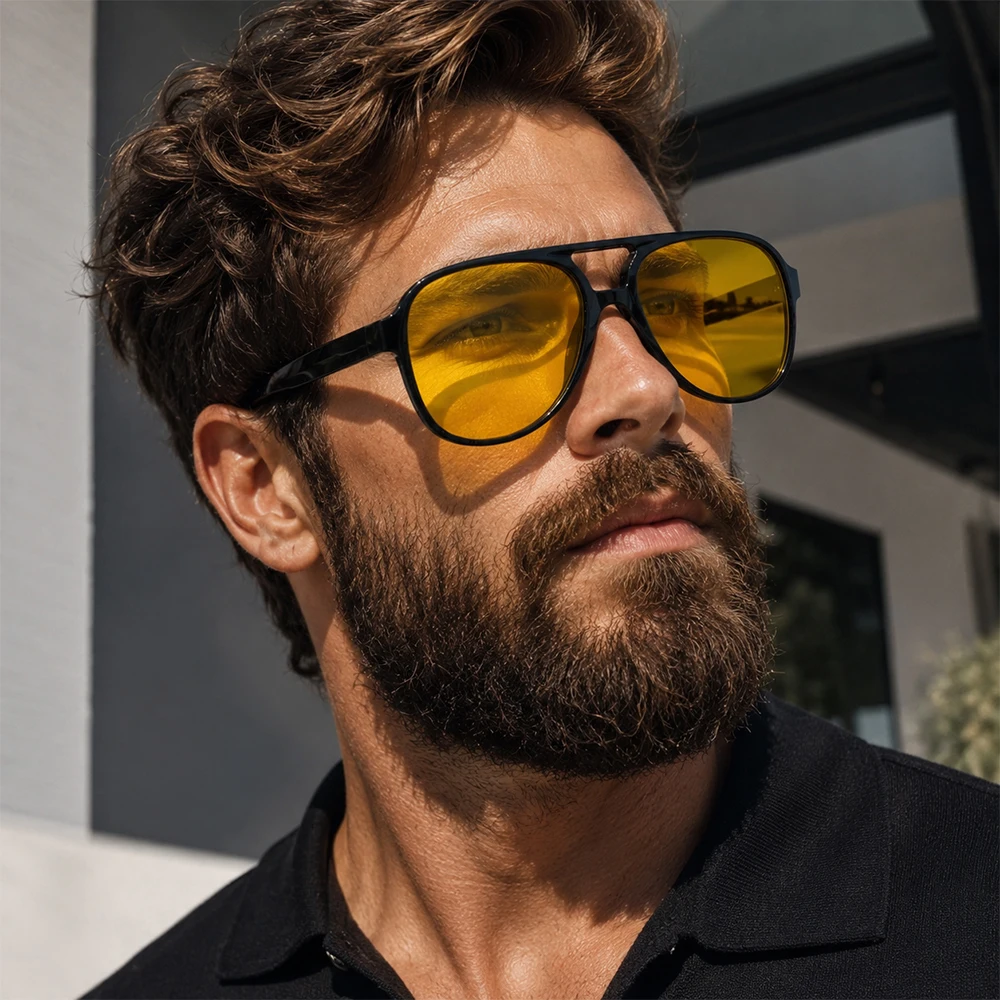 Vintage Oversized Aviator Sunglasses Women Men 70s Retro UV400 Protection Classic Large Frame Fashion Driving Sun Glasses image 4