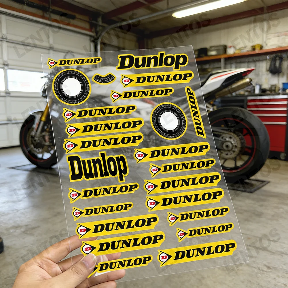 

For dunlop Waterproof Reflective Motorbike Stickers Easy Peel Removable Decals for Motorcycle Car