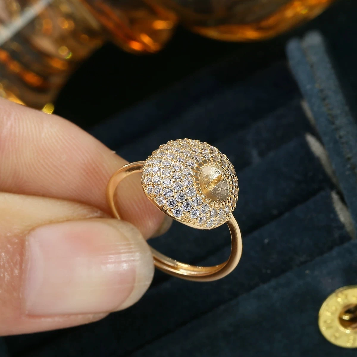 

Wholesale S925 Sterling Silver Adjustable Ring Mount Settings Findings Mountings Accessory Parts for 6-7mm Pearls 5pcs/lot