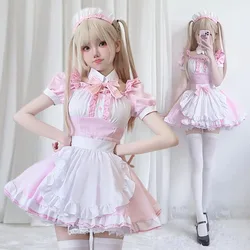 Costume da cameriera Anime giapponese vestito da cameriera carino vestito morbido da ragazza gatto Lolita Cosplay per le donne e Tee Anime Cosplay