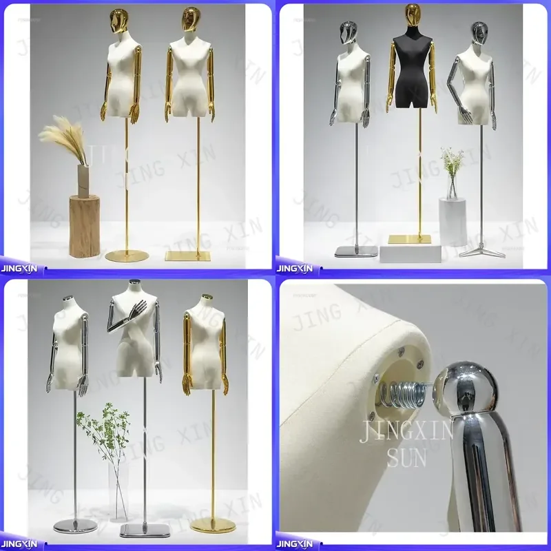 Custom for N Golden Small Chest Clavicle Mannequin Luxury Tailor Dress Form Commercial Display Bust for Designers Sewing Tool