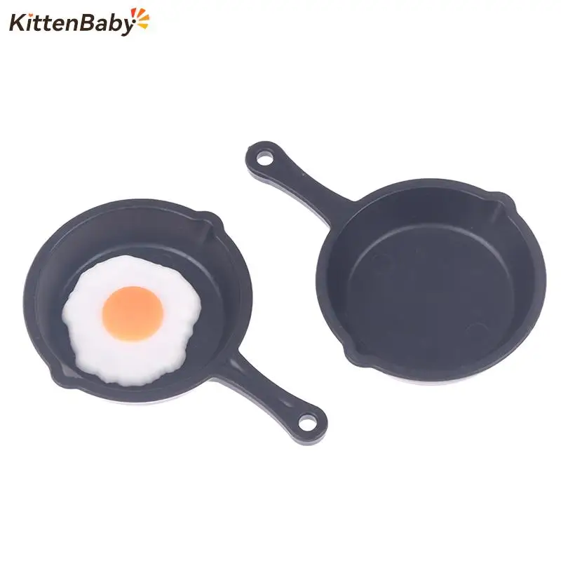 1:12 Dollhouse Miniature Frying Egg Pans For Doll House Cooking Ware Kitchen Decor Pretend Play Toy Accessories